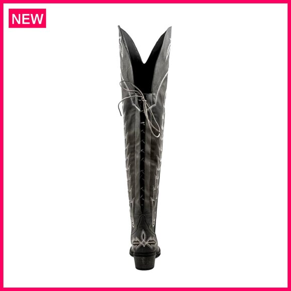 Thigh High Cowboy Boots Wide Calf Embroidered Over the Knee Western - Picture 4 of 7